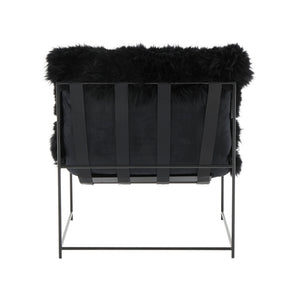 TOV Furniture Kimi Genuine Sheepskin Chair Black 27"W x 33"D x 35"H