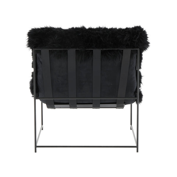 TOV Furniture Kimi Genuine Sheepskin Chair Black 27"W x 33"D x 35"H