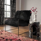 TOV Furniture Kimi Genuine Sheepskin Chair Black 27"W x 33"D x 35"H