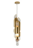 Bethel Gold Pendant in Stainless Steel & Glass