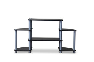 Baxton Studio Orbit Black and Silver 3-Tier TV Stand