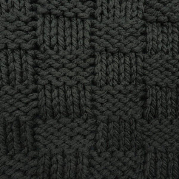 HiEnd Accents Chess Knit Throw TR1735-OS-SL Slate 85% acrylic, 15% wool 50x60x2