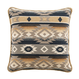 HiEnd Accents Taos Wool Blend Square Pillow TR1936PL-SP-OC Multi Color Shell: 85% polyester, 15% wool; Fill: 100% waterfowl feathers 22 x 22