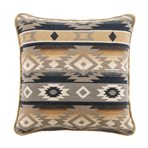 HiEnd Accents Taos Wool Blend Square Pillow TR1936PL-SP-OC Multi Color Shell: 85% polyester, 15% wool; Fill: 100% waterfowl feathers 22 x 22