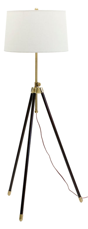 Tripod Adjustable Floor Lamp Antique Brass