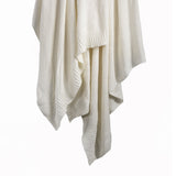 HiEnd Accents Cotton Knit Blanket TR2135-KG-VW White Face and Back: 100% cotton 96.0 x 110.0