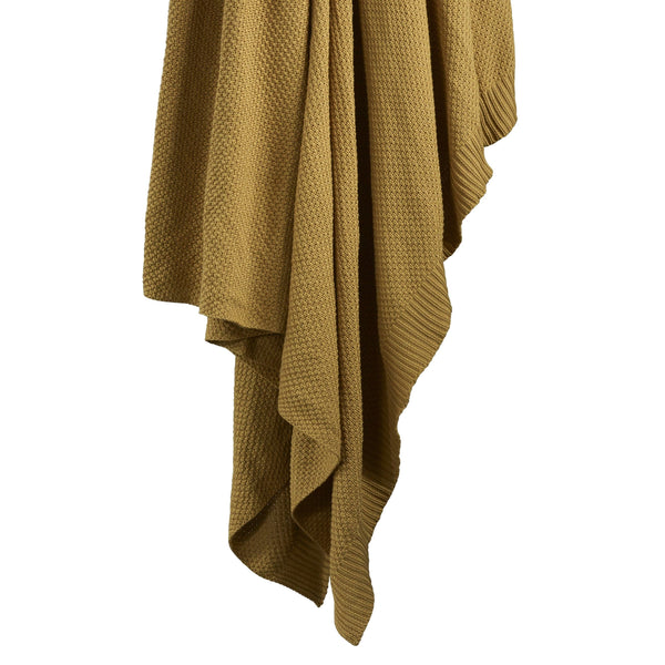 HiEnd Accents Cotton Knit Throw Blanket TR2135-TH-TU Tuscan Face and Back: 100% cotton 50.0 x 60.0