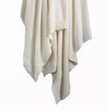 HiEnd Accents Cotton Knit Throw Blanket TR2135-TH-VW White Face and Back: 100% cotton 50.0 x 60.0