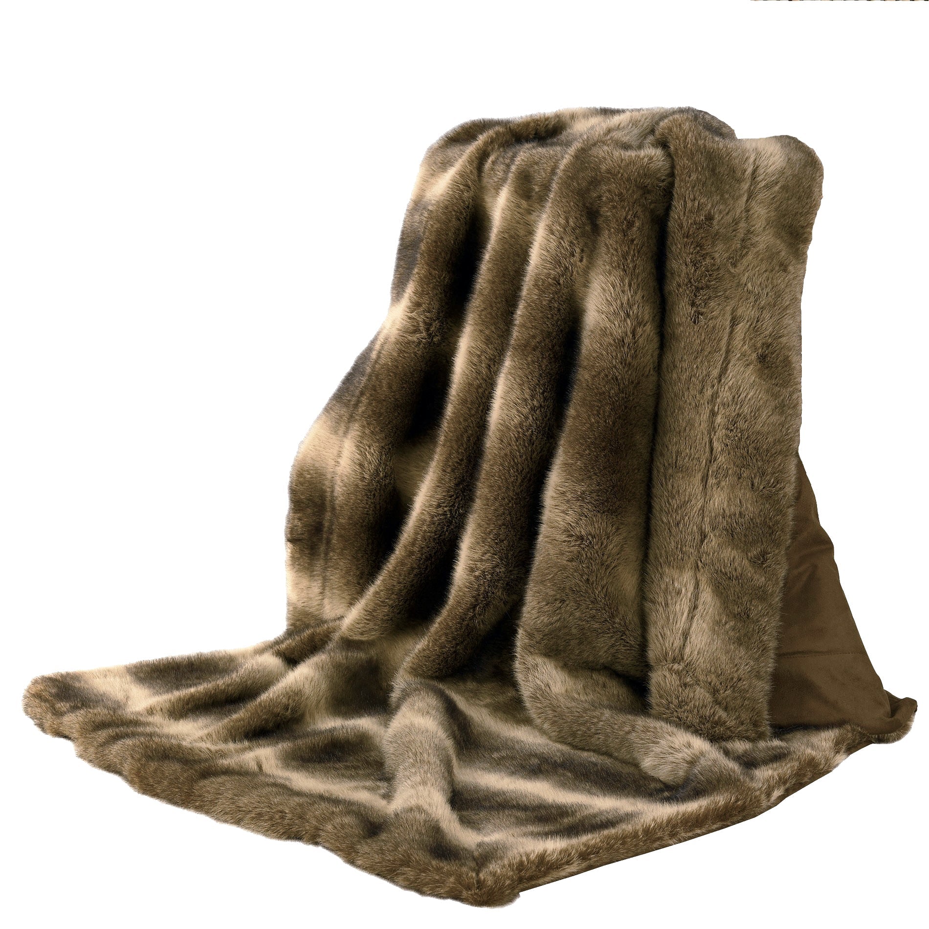 HiEnd Accents Faux Wolf Fur Throw Blanket - Thumbnail 4