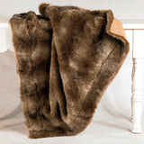 HiEnd Accents Faux Wolf Fur Throw Blanket TR4001-OS-WF Brown 82% acrylic, 18% polyester 50x60x0.5