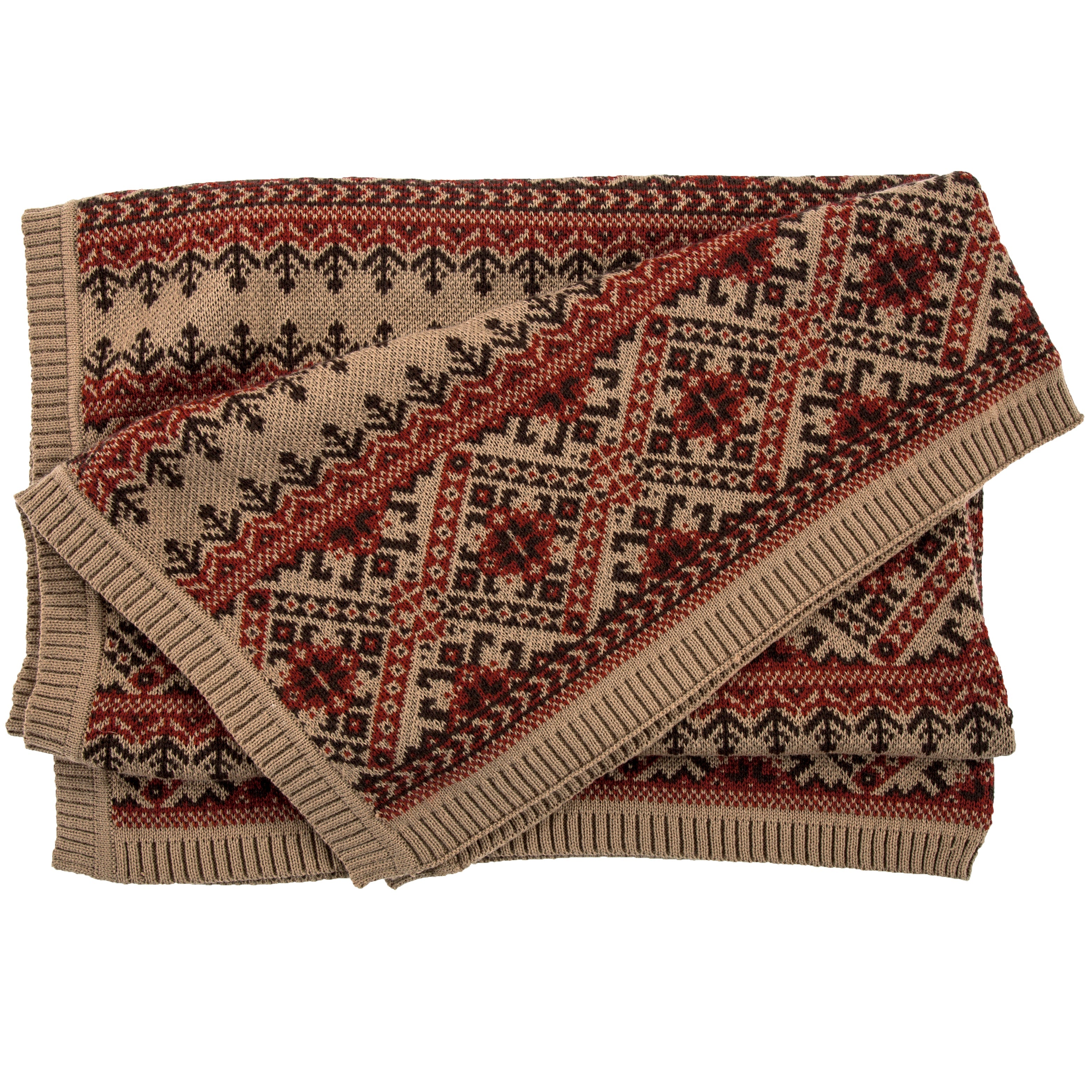 Fair Isle Knit Throw Blanket - Thumbnail 2