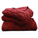 HiEnd Accents Cable Knit Soft Wool Throw Blanket TR5002-OS-RD Red 70% acrylic, 30% wool 50x60x1