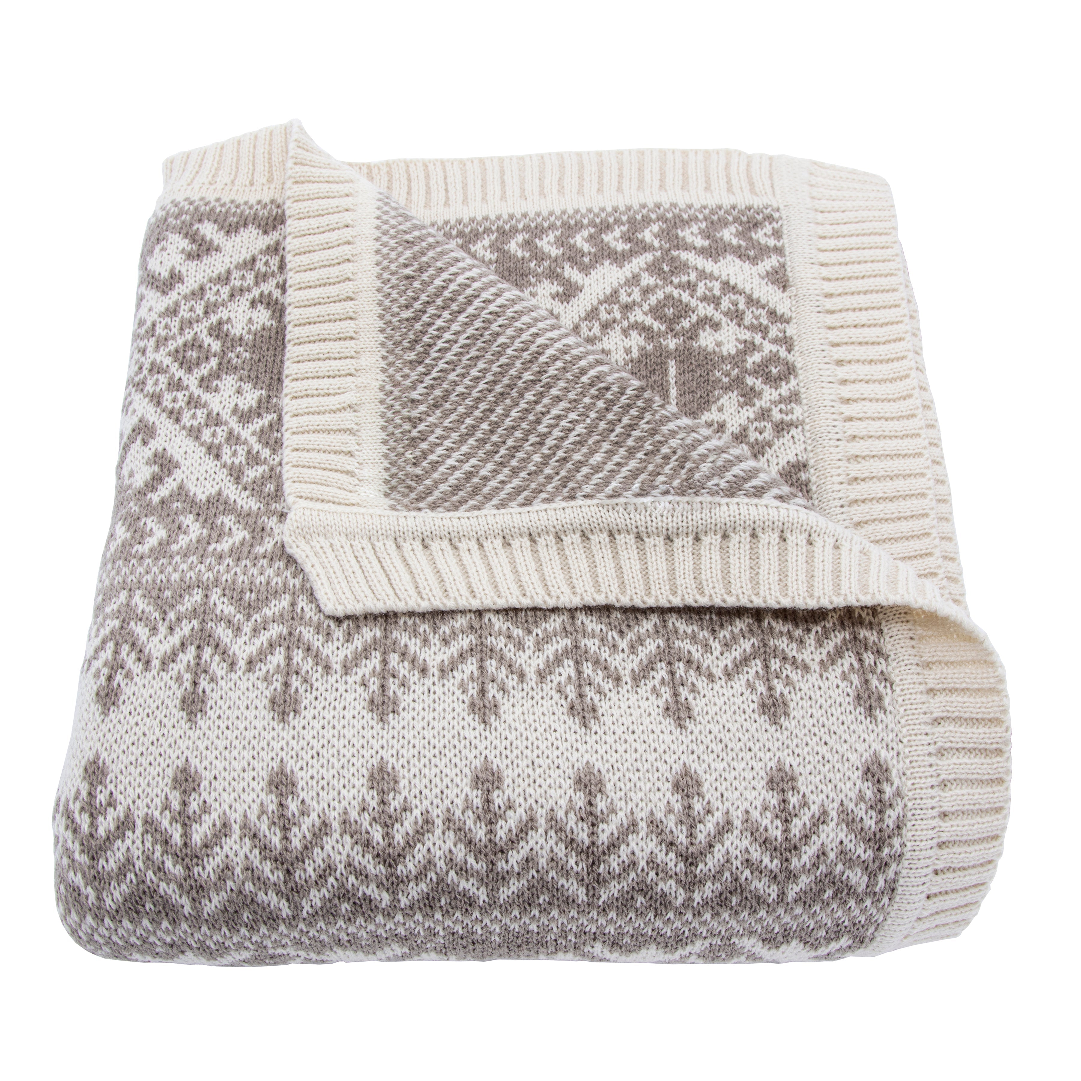 Fair Isle Knit Throw Blanket