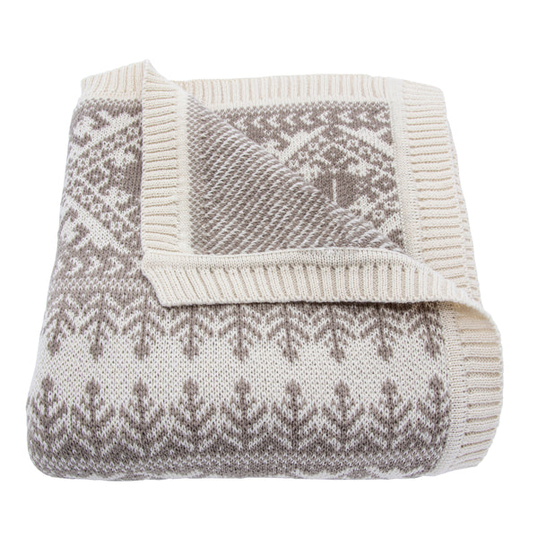 HiEnd Accents Fair Isle Knit Throw Blanket TR5002-OS-TP Taupe 100% Acrylic 50x60x0.5