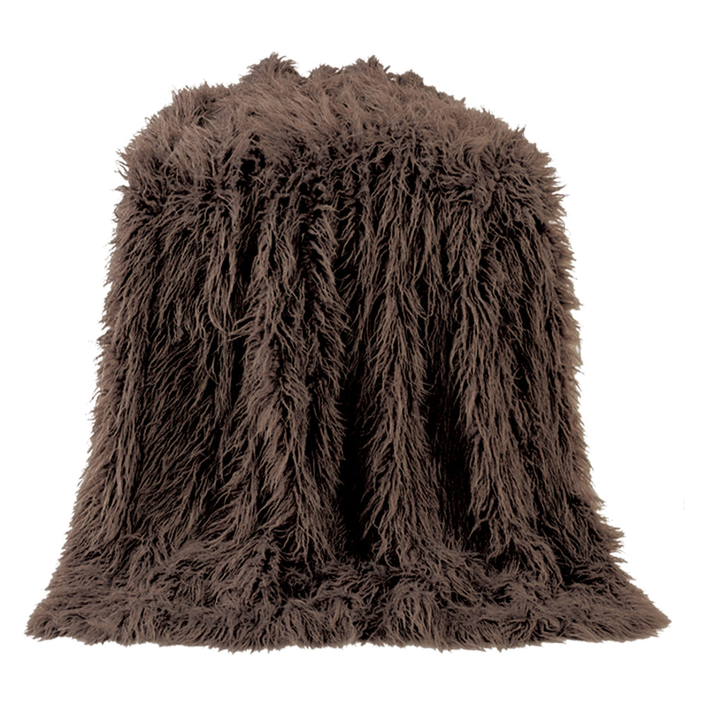 HiEnd Accents Mongolian Faux Fur Throw Blanket TR5003-OS-BH Blush Cover: 82% acrylic, 18% polyester; Lining: 100% polyester 50X60X1
