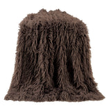 HiEnd Accents Mongolian Faux Fur Throw Blanket TR5003-OS-CH Chocolate Cover: 82% acrylic, 18% polyester; Lining: 100% polyester 50x60x1