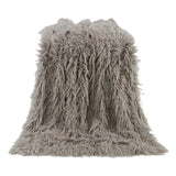 HiEnd Accents Mongolian Faux Fur Throw Blanket TR5003-OS-GY Gray Cover: 82% acrylic, 18% polyester; Lining: 100% polyester 50x60x1