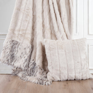 HiEnd Accents White Faux Mink & Snow Leopard Oversized Throw Blanket TR5007-LS-WH White Shell: 82% Acrylic, 18% Polyester; Filling: 100% Polyester 50x80x1
