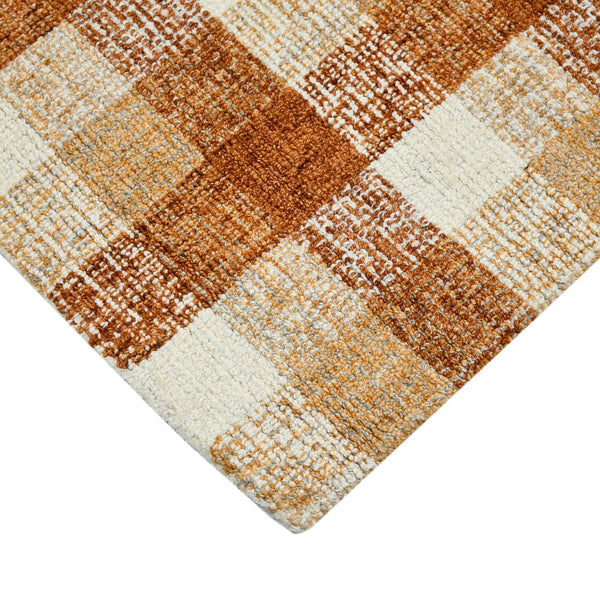 AMER Rugs Tartan TRA-10 Hand-Tufted Plaid Transitional Area Rug Orange 3'6" x 5'6"