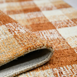 AMER Rugs Tartan TRA-10 Hand-Tufted Plaid Transitional Area Rug Orange 3'6" x 5'6"
