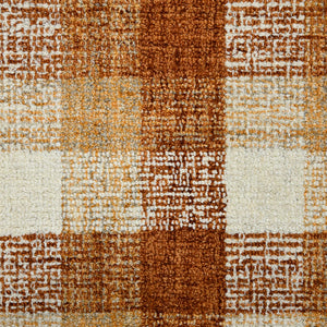 AMER Rugs Tartan TRA-10 Hand-Tufted Plaid Transitional Area Rug Orange 3'6" x 5'6"
