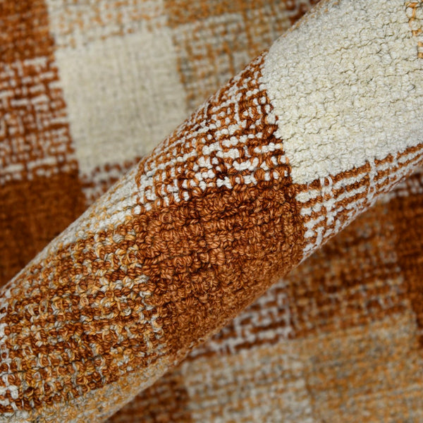 AMER Rugs Tartan TRA-10 Hand-Tufted Plaid Transitional Area Rug Orange 3'6" x 5'6"
