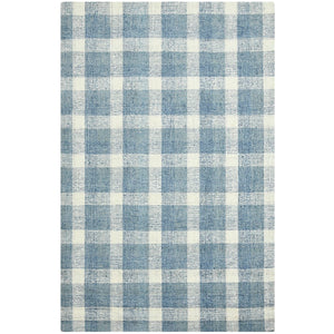 AMER Rugs Tartan TRA-11 Hand-Tufted Plaid Transitional Area Rug Blue 3'6" x 5'6"