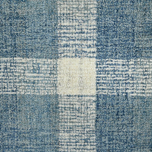 AMER Rugs Tartan TRA-11 Hand-Tufted Plaid Transitional Area Rug Blue 3'6" x 5'6"