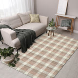 AMER Rugs Tartan TRA-14 Hand-Tufted Plaid Transitional Area Rug Rose Gold 3'6" x 5'6"