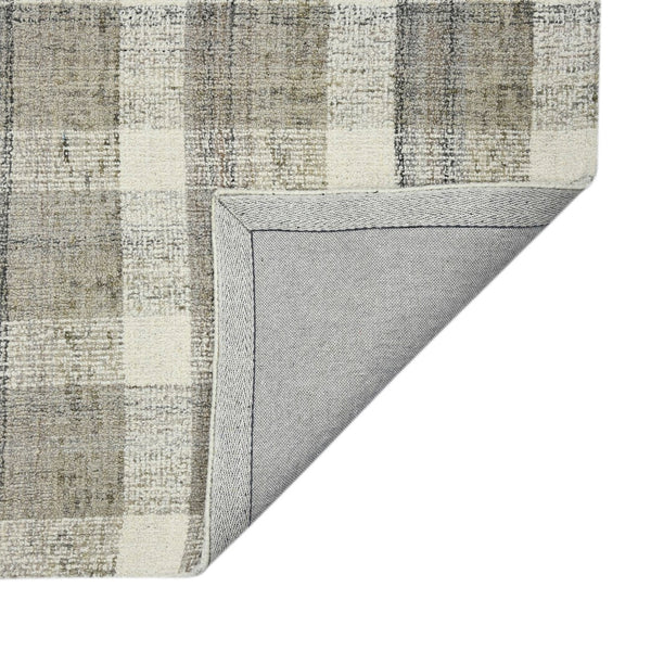 AMER Rugs Tartan TRA-4 Hand-Tufted Plaid Transitional Area Rug Sand 3'6" x 5'6"