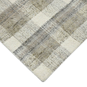 AMER Rugs Tartan TRA-4 Hand-Tufted Plaid Transitional Area Rug Sand 3'6" x 5'6"
