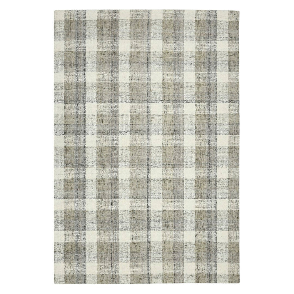 AMER Rugs Tartan TRA-4 Hand-Tufted Plaid Transitional Area Rug Sand 3'6" x 5'6"