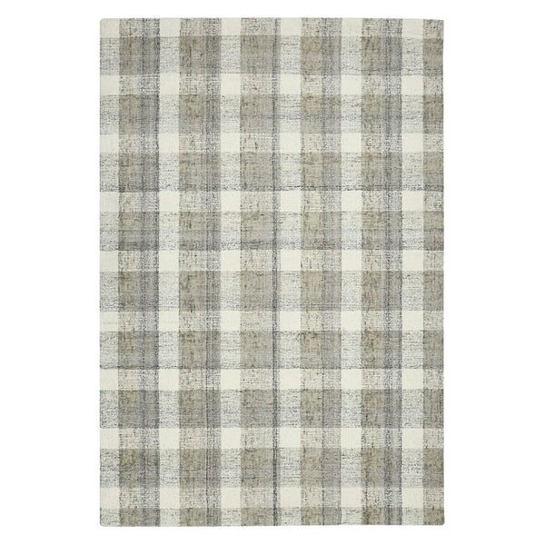 AMER Rugs Tartan TRA-4 Hand-Tufted Plaid Transitional Area Rug Sand 3'6" x 5'6"