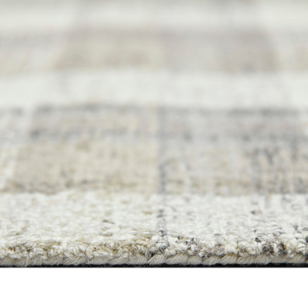 AMER Rugs Tartan TRA-4 Hand-Tufted Plaid Transitional Area Rug Sand 3'6" x 5'6"