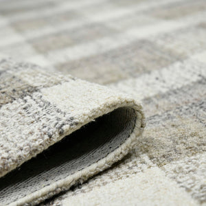 AMER Rugs Tartan TRA-4 Hand-Tufted Plaid Transitional Area Rug Sand 3'6" x 5'6"