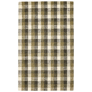 AMER Rugs Tartan TRA-5 Hand-Tufted Plaid Transitional Area Rug Khaki 3'6" x 5'6"