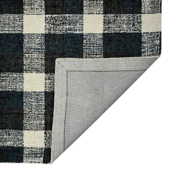 AMER Rugs Tartan TRA-6 Hand-Tufted Plaid Transitional Area Rug Charcoal 3'6" x 5'6"