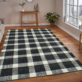 AMER Rugs Tartan TRA-6 Hand-Tufted Plaid Transitional Area Rug Charcoal 3'6" x 5'6"