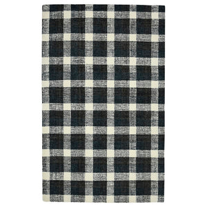 AMER Rugs Tartan TRA-6 Hand-Tufted Plaid Transitional Area Rug Charcoal 3'6" x 5'6"