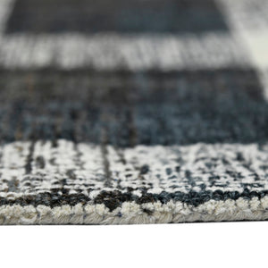 AMER Rugs Tartan TRA-6 Hand-Tufted Plaid Transitional Area Rug Charcoal 3'6" x 5'6"