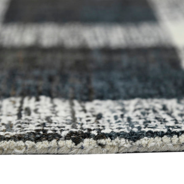 AMER Rugs Tartan TRA-6 Hand-Tufted Plaid Transitional Area Rug Charcoal 3'6" x 5'6"