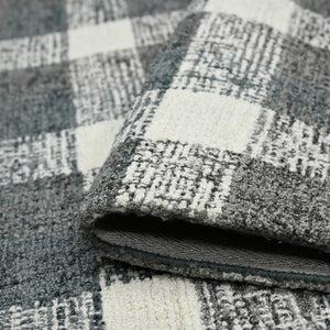 AMER Rugs Tartan TRA-8 Hand-Tufted Plaid Transitional Area Rug Dark Gray 3'6" x 5'6"