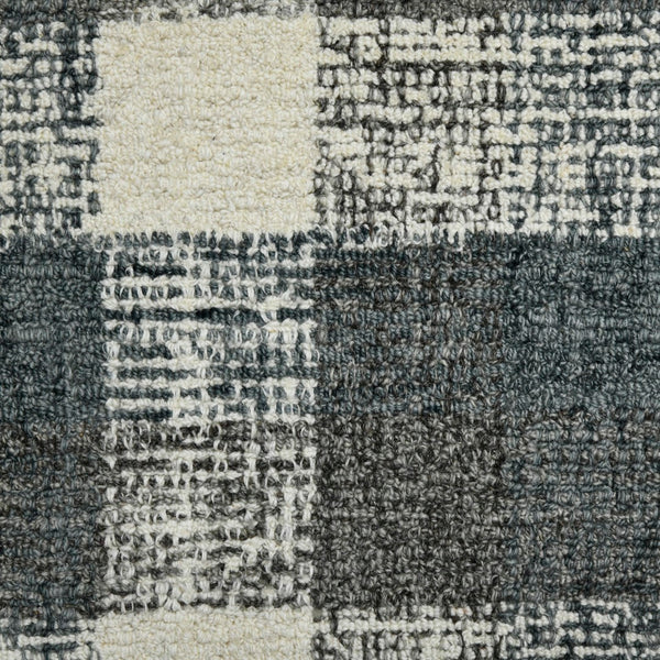 AMER Rugs Tartan TRA-8 Hand-Tufted Plaid Transitional Area Rug Dark Gray 3'6" x 5'6"