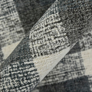 AMER Rugs Tartan TRA-8 Hand-Tufted Plaid Transitional Area Rug Dark Gray 3'6" x 5'6"