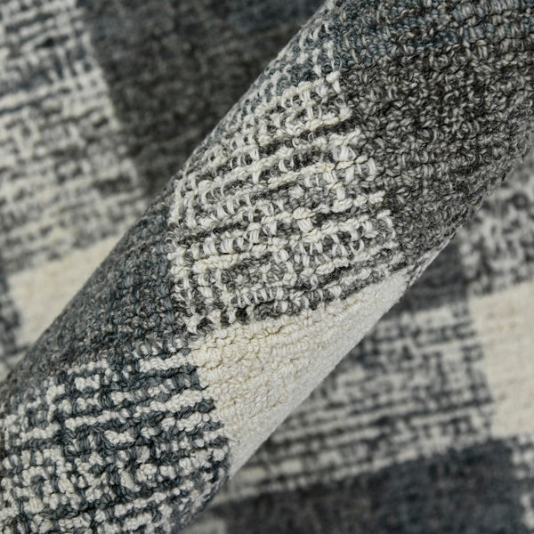 AMER Rugs Tartan TRA-8 Hand-Tufted Plaid Transitional Area Rug Dark Gray 3'6" x 5'6"