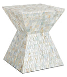 Aquamarine Square Mosaic Stool