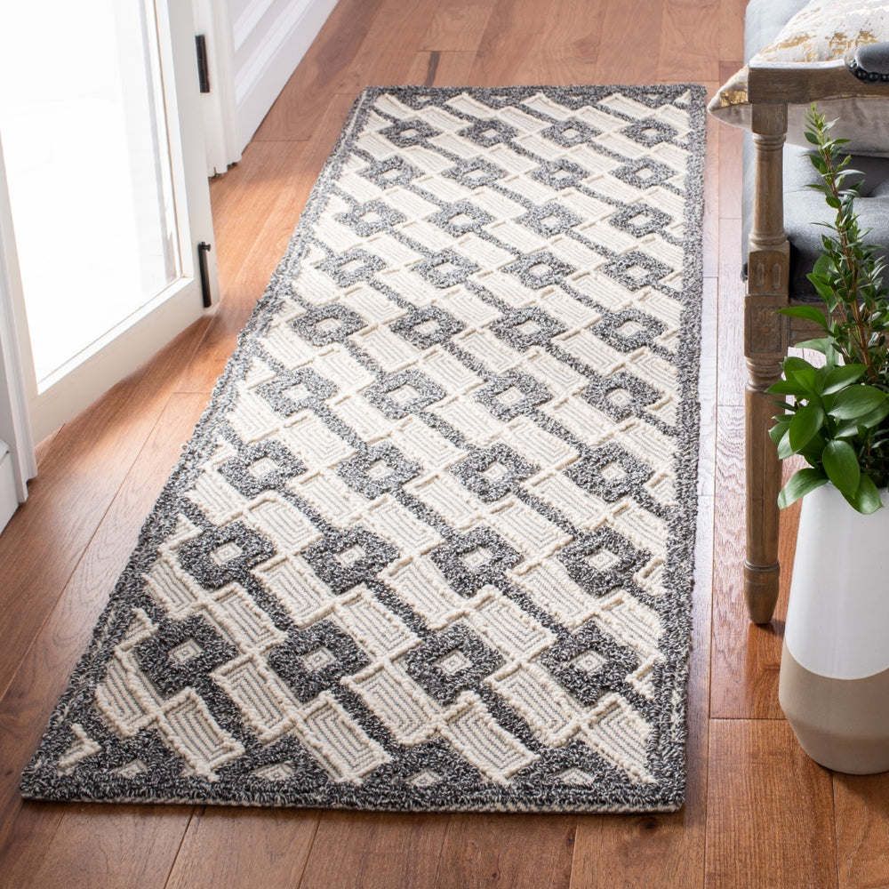 Safavieh Trace 203 Hand Tufted 65% Wool, 25% Viscose, 10% Nylon Rug Grey / Beige 9' x 12'