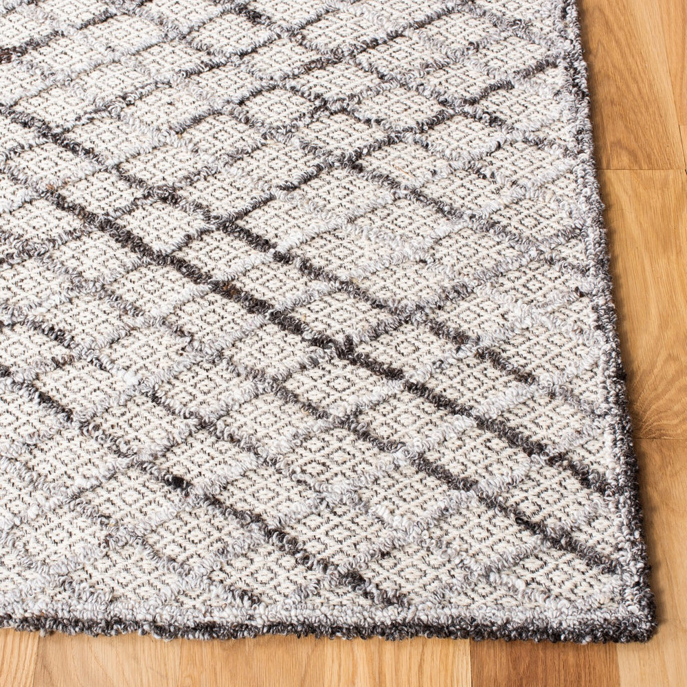 Trace 204 Contemporary Hand Tufted Wool 65%, Viscose, 25%, Nylon 10% Rug Grey / Ivory