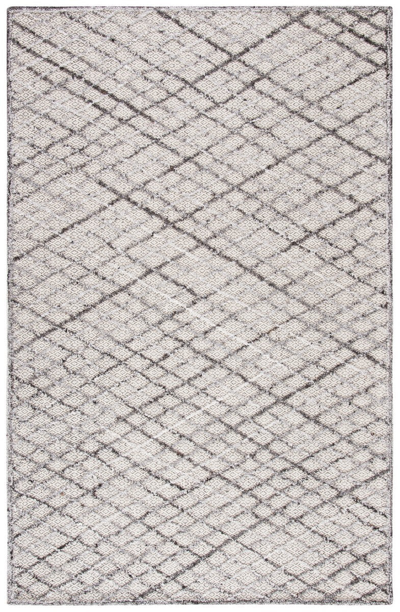 Trace 204 Contemporary Hand Tufted Wool 65%, Viscose, 25%, Nylon 10% Rug Grey / Ivory