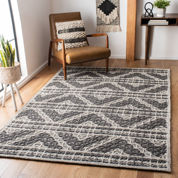 Safavieh Trace 216 Hand Tufted 65% Wool, 25% Viscose, 10% Nylon Rug Grey / Charcoal 9' x 12'